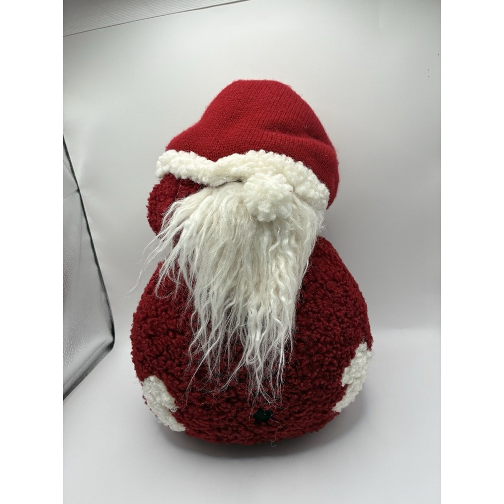 Pottery Barn Jolly Santa Shaped Christmas Pillow, Christmas Holiday 14"X8"